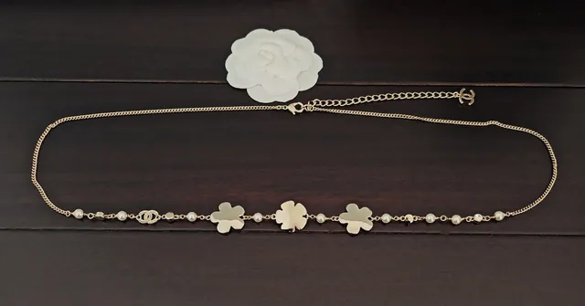 Chanel Floral Blue Enamel Pearl Crystal Necklace 3