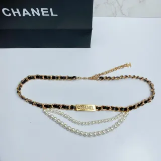 Chanel Gold Black Chain Leather Interlinks Fashion Belt Bag