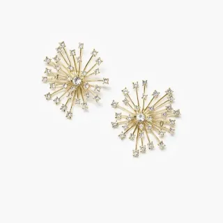 Chanel Gold Transparent Starburst Crystal-Embellished Earrings