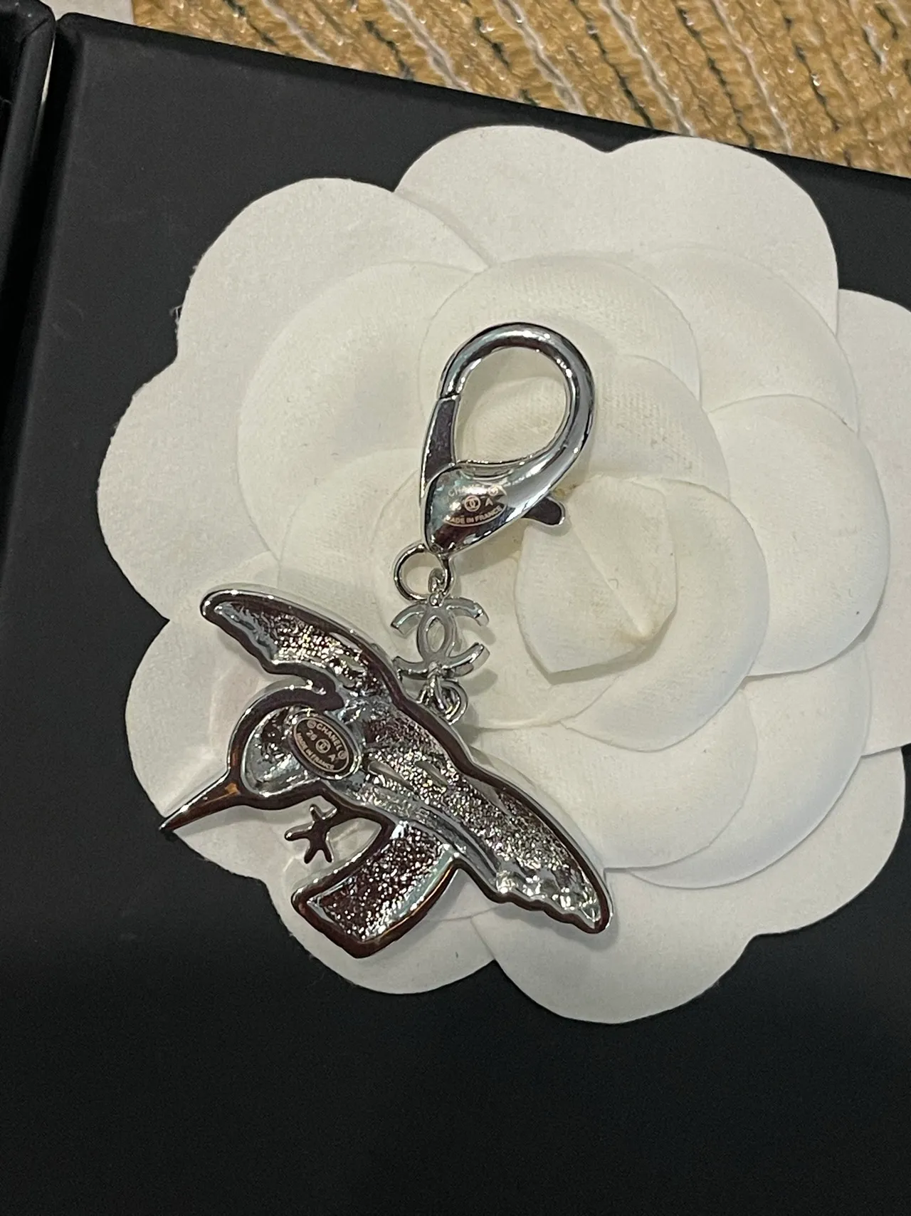 Chanel Hummingbird Enamel and Crystal Brooch 2