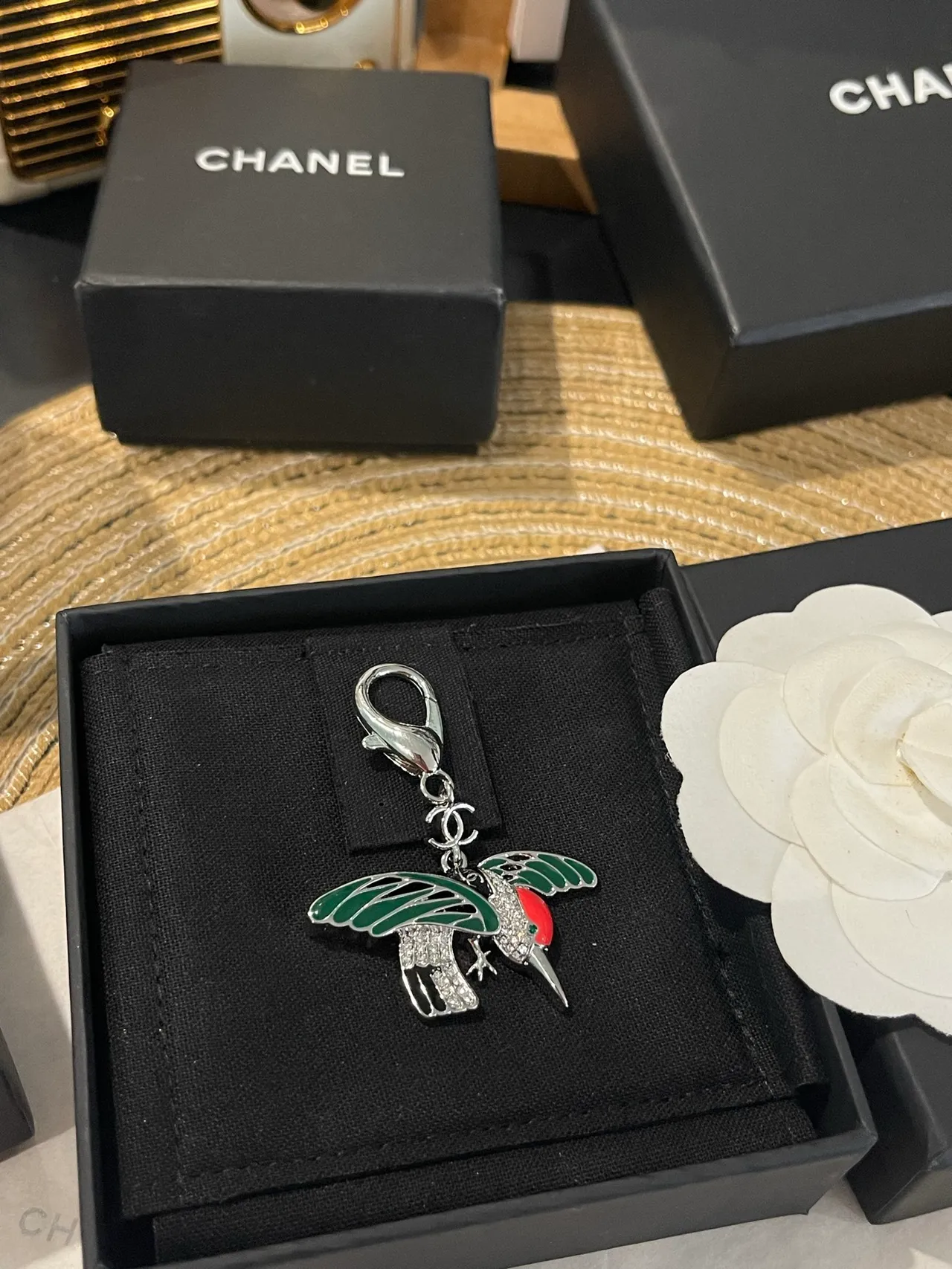 Chanel Hummingbird Enamel and Crystal Brooch 9