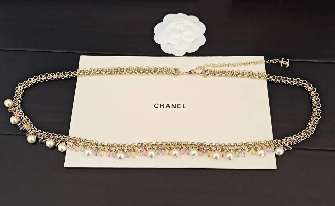 Chanel Multi-Chain Pearl and Crystal Charm Necklace 5