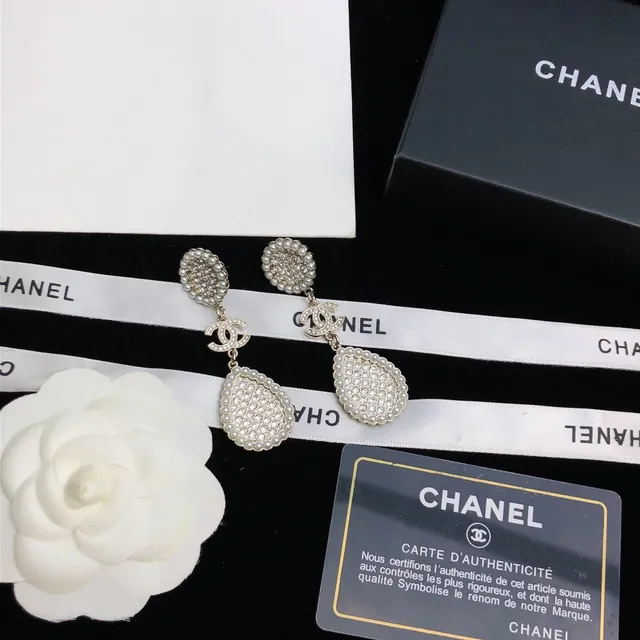 Chanel Pearl and Crystal Double-Drop Earrings 2
