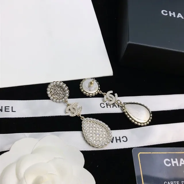 Chanel Pearl and Crystal Double-Drop Earrings 6
