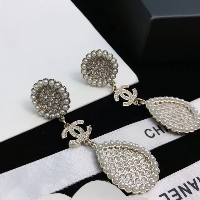 Chanel Pearl and Crystal Double-Drop Earrings 7
