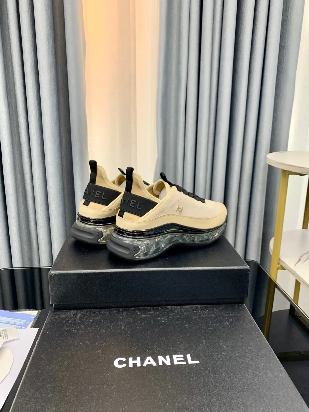 Chanel Runner Beige and Black Lifestyle Sneakers 2