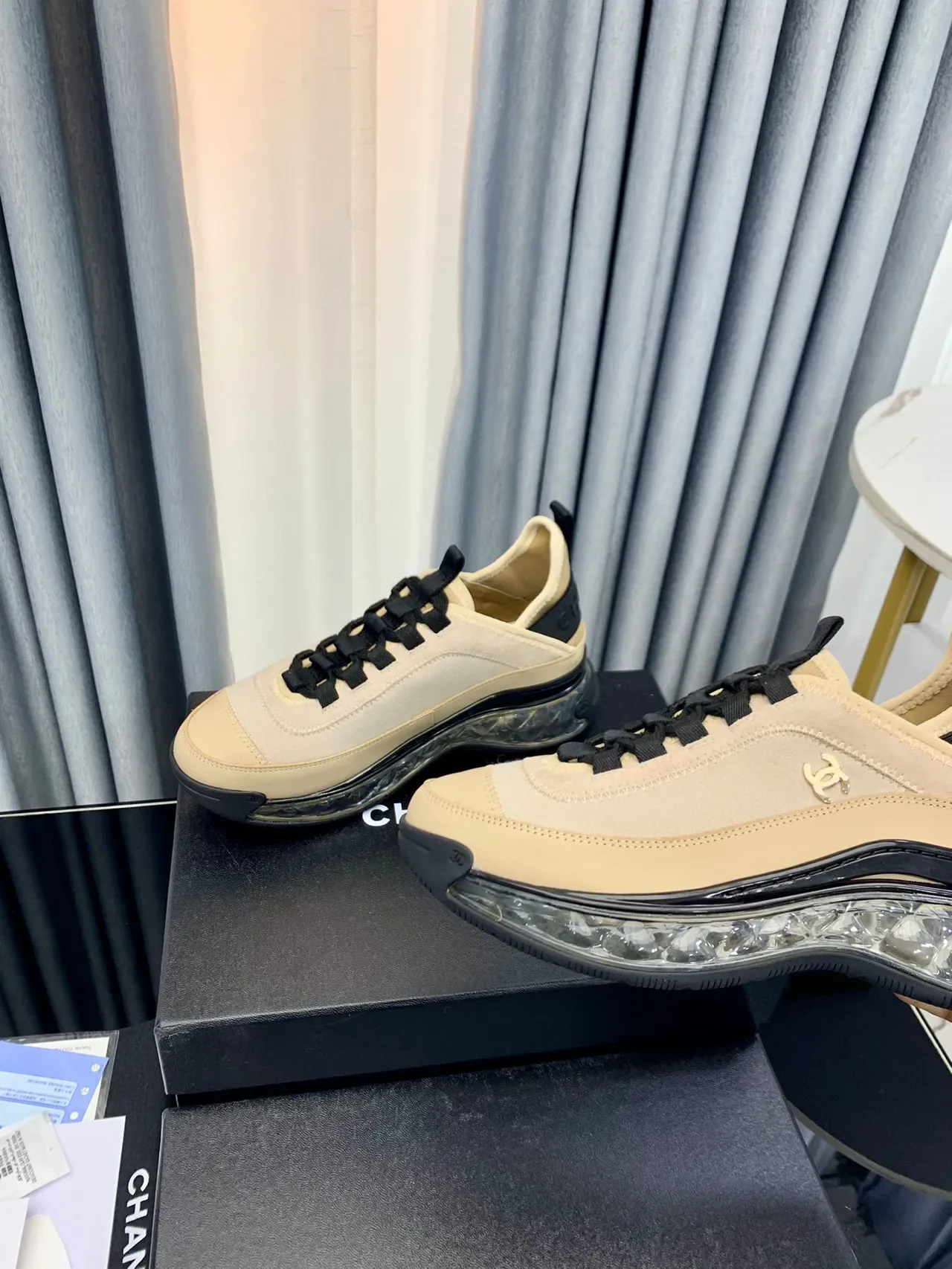 Chanel Runner Beige and Black Lifestyle Sneakers 3