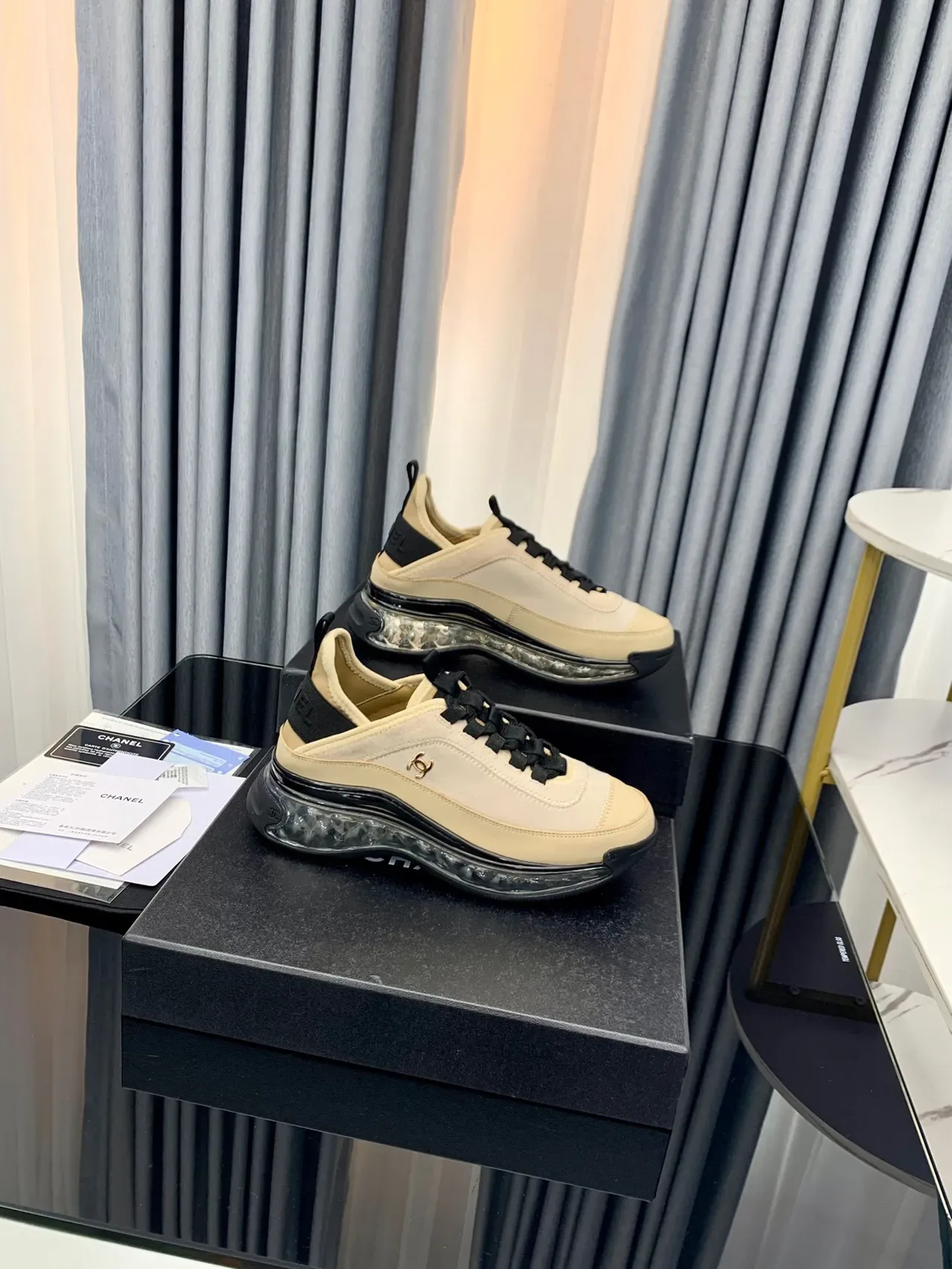 Chanel Runner Beige and Black Lifestyle Sneakers 6