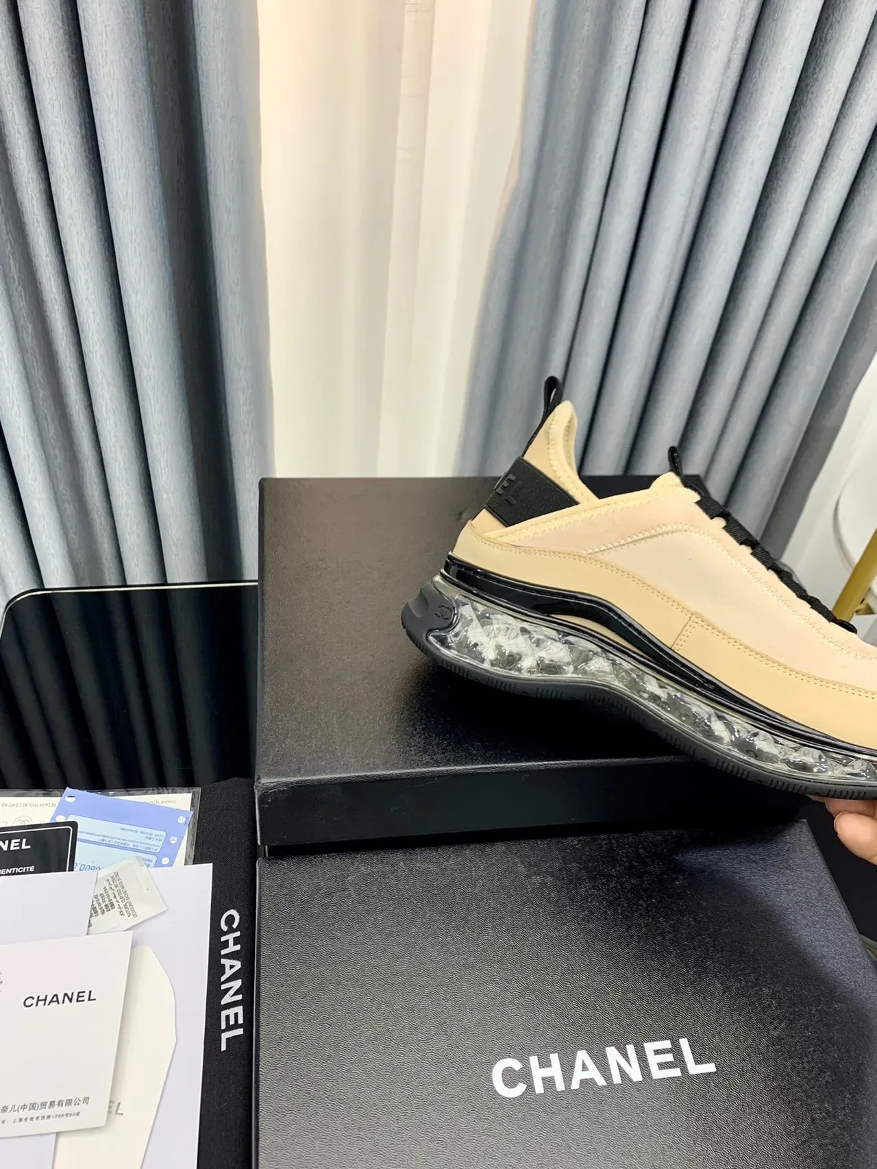 Chanel Runner Beige and Black Lifestyle Sneakers 7