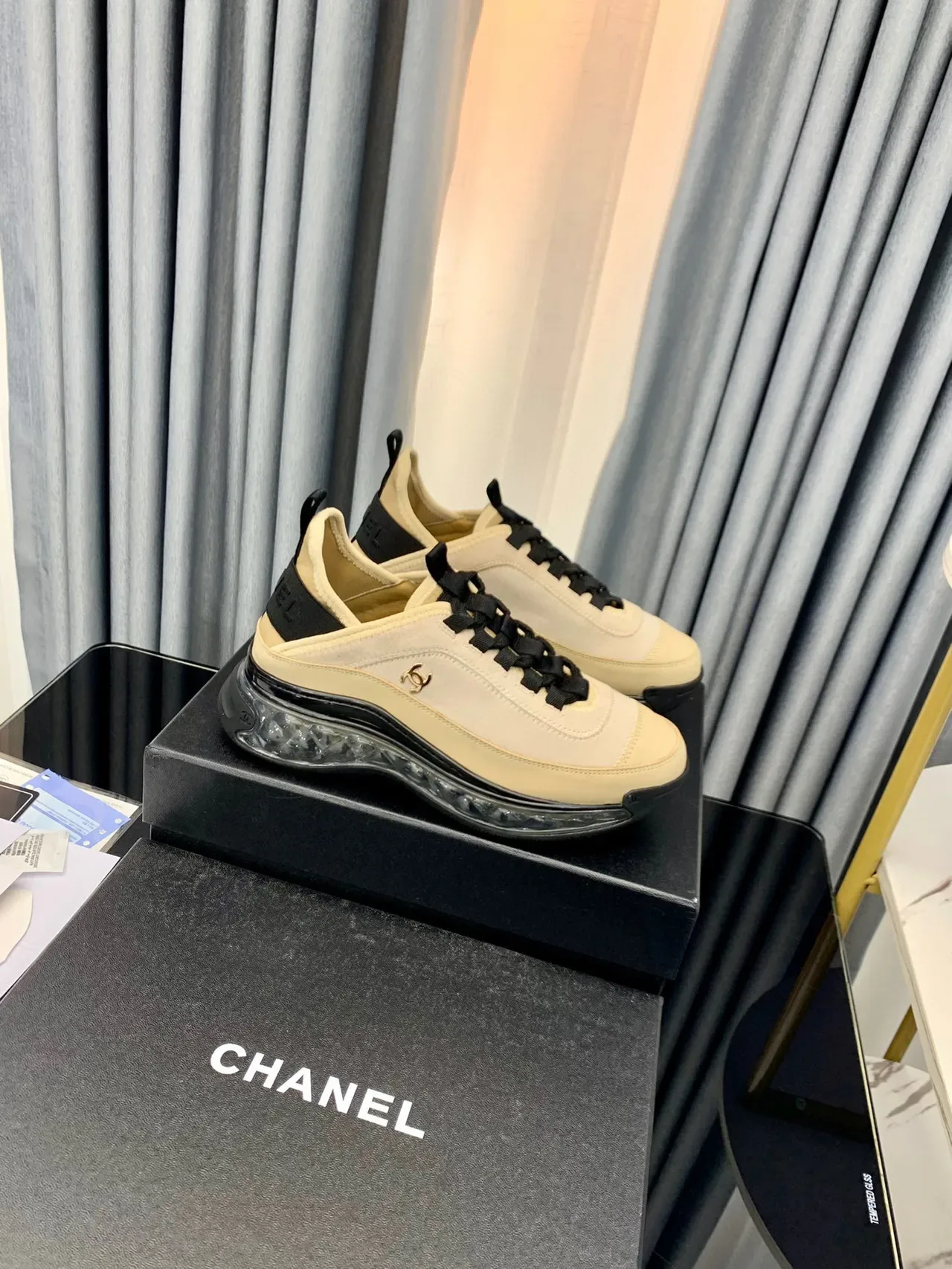 Chanel Runner Beige and Black Lifestyle Sneakers 9