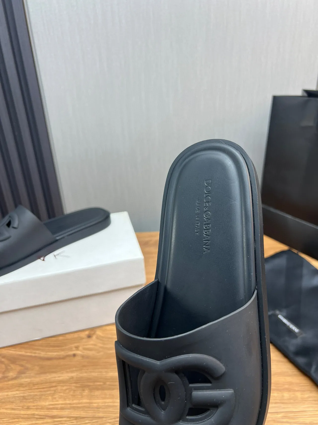 Chanel Slide Black Rubber Molded CC Logo Slipper 7