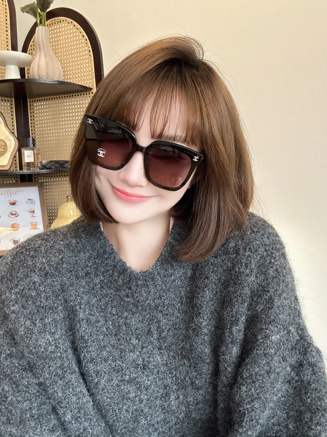 Chanel Square Frame White Acetate CC Logo Sunglasses 4