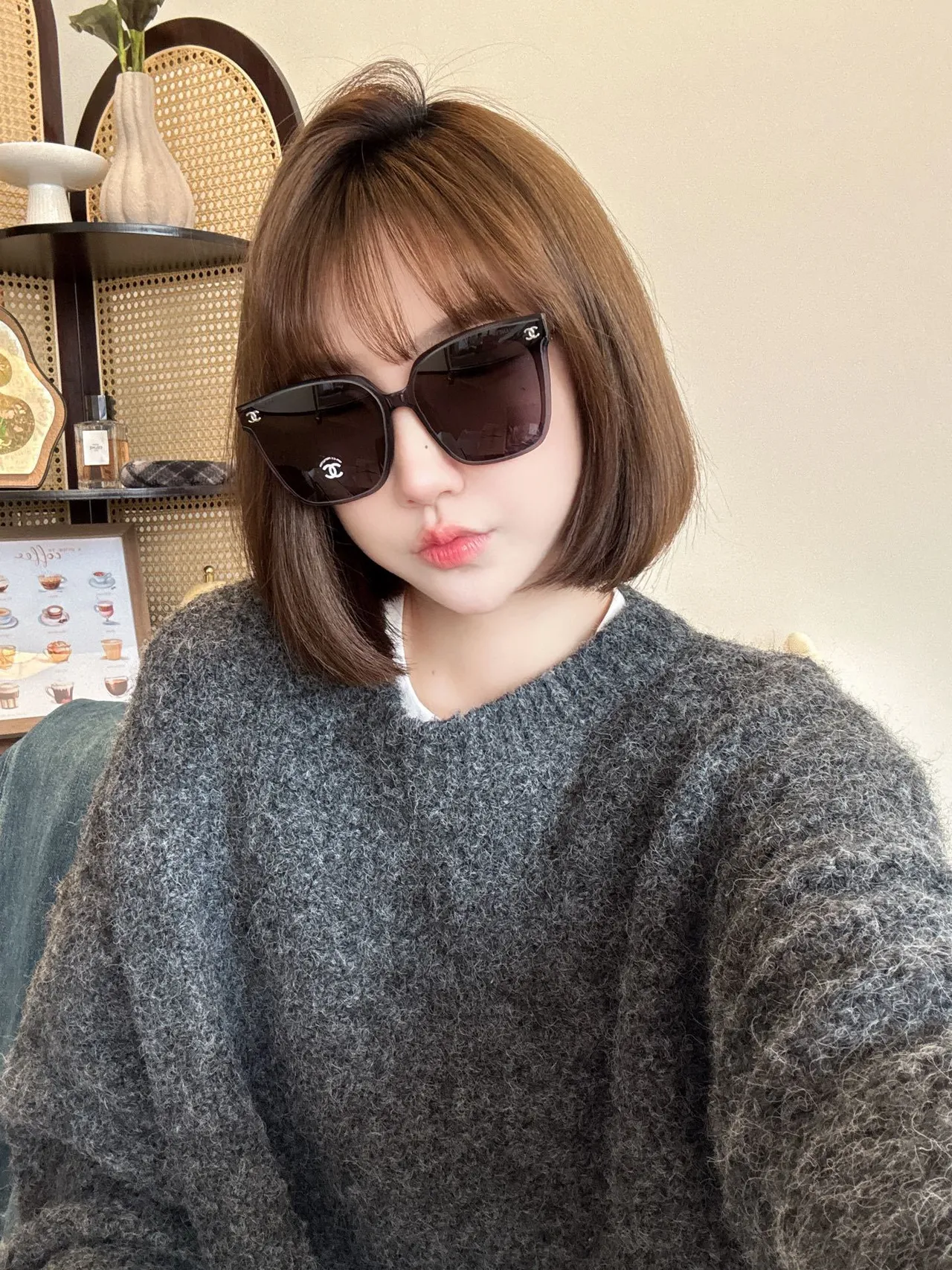 Chanel Square Frame White Acetate CC Logo Sunglasses 5