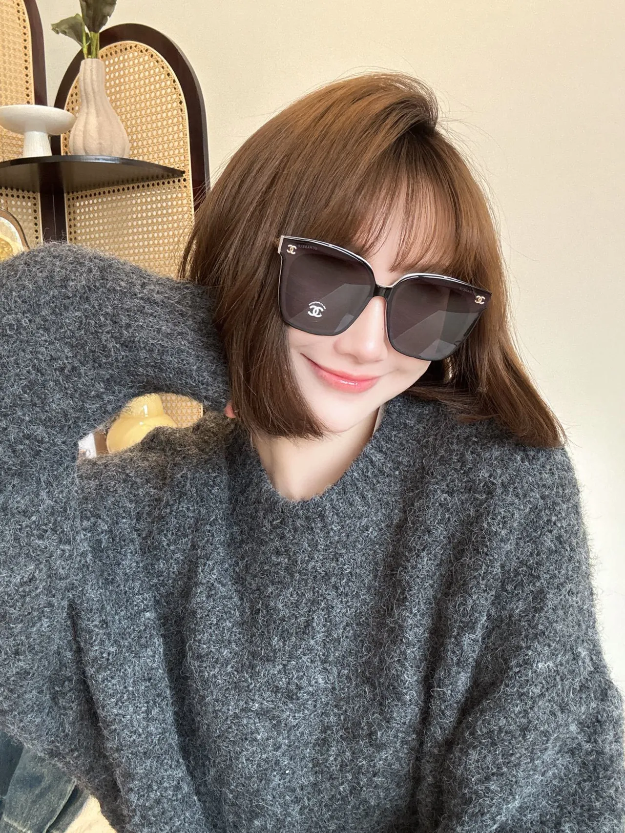 Chanel Square Frame White Acetate CC Logo Sunglasses 7