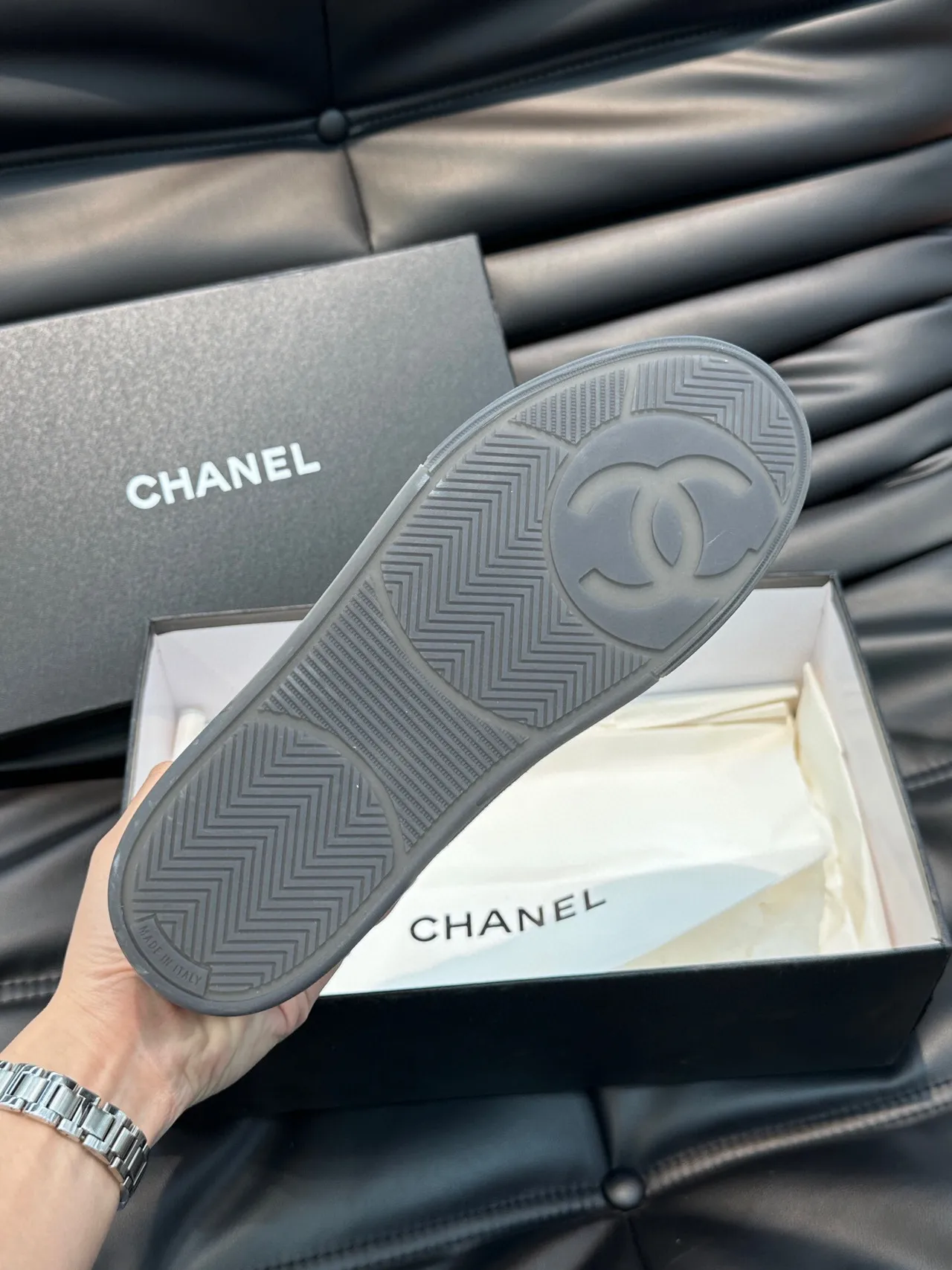 Chanel Tennis Line Purple White Low-Top Suede-and-Leather Panelled Lifestyle Sneakers 9