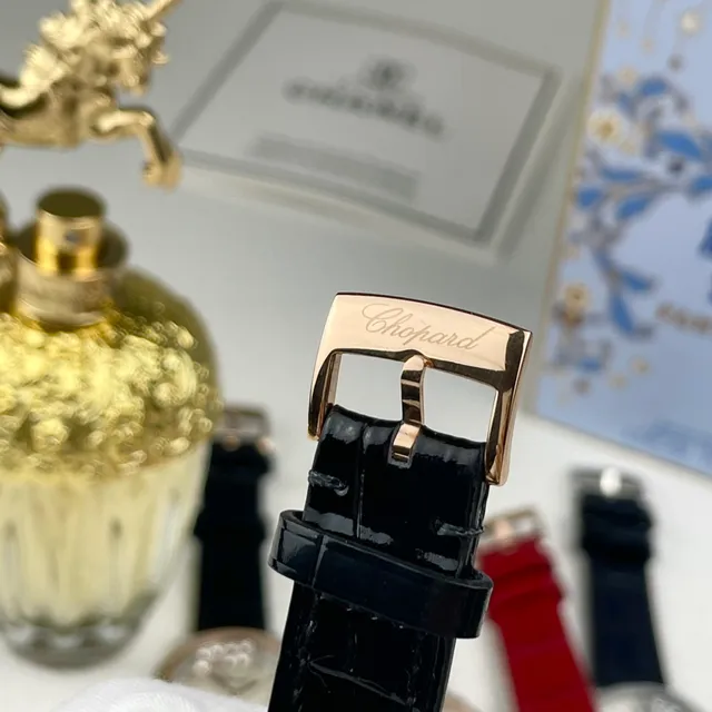 Chopard Cœurs Heureux Deux Tons Cadran Blanc Diamants Pavé Cœur Montre Mécanique 2