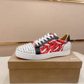 Christian Louboutin Spike Sneaker Red Black White Studded Lifestyle Sneakers