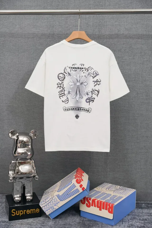 Chrome Hearts Cross Flower Embroidered Black T-Shirt 2