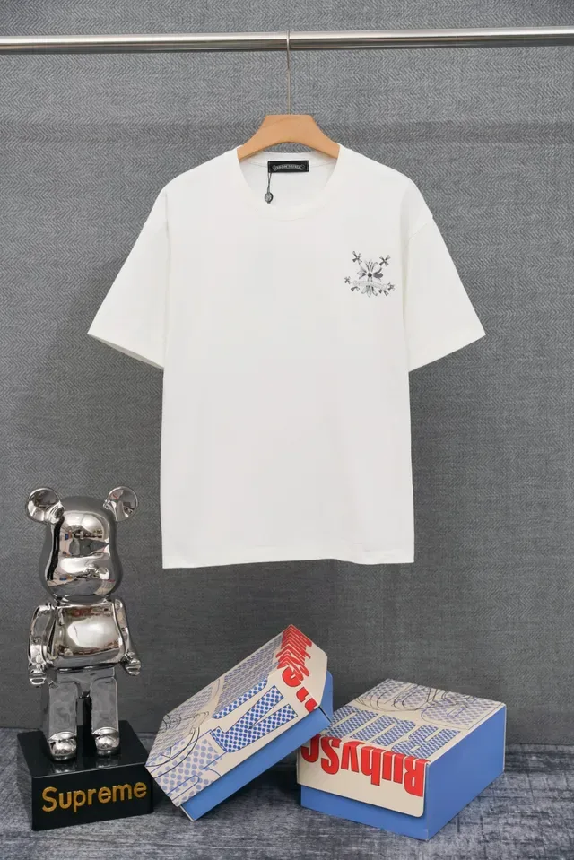 Chrome Hearts Cross Flower Embroidered Black T-Shirt 3