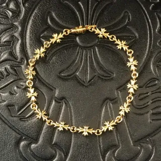 Chrome Hearts Cross Link Gold-Tone Chain Bracelet