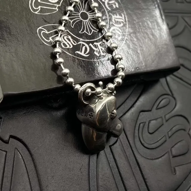 Chrome Hearts Pendentif Couronne Cheval Chaîne boule argentée Collier 4