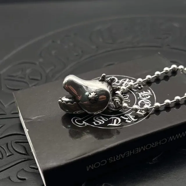 Chrome Hearts Pendentif Couronne Cheval Chaîne boule argentée Collier 6