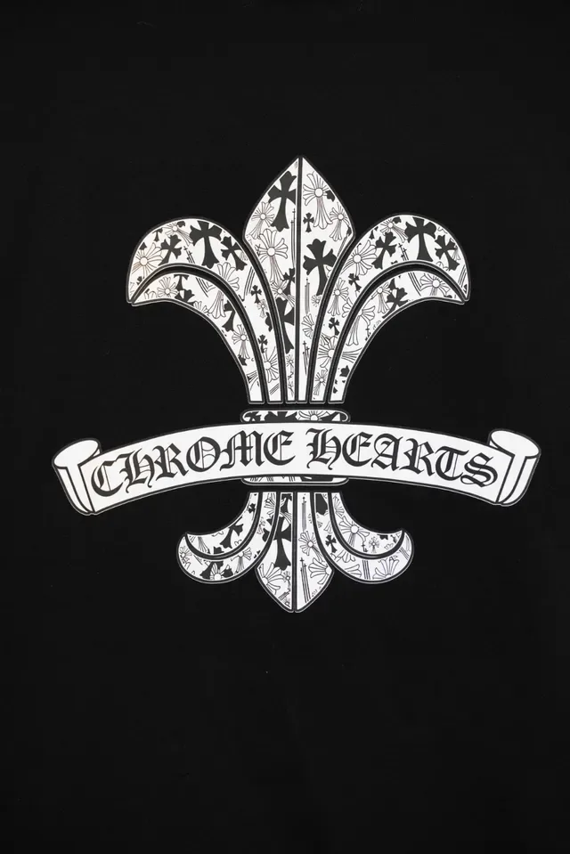 Chrome Hearts Fleur-de-Lis Embroidered Black T-Shirt 5