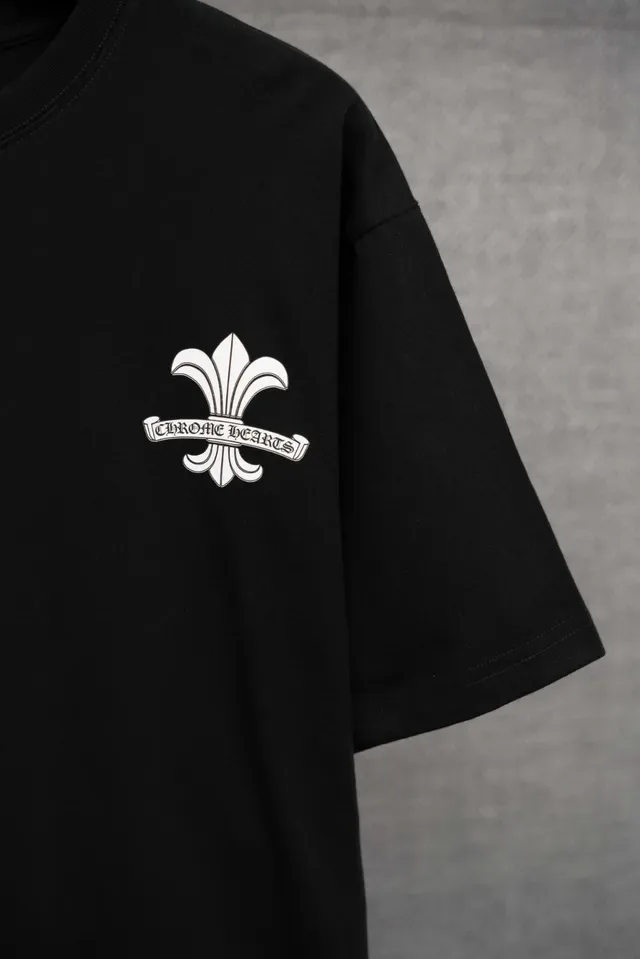 Chrome Hearts Fleur-de-Lis Embroidered Black T-Shirt 8