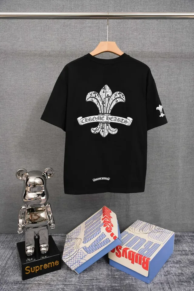 Chrome Hearts Fleur-de-Lis Embroidered Black T-Shirt 9