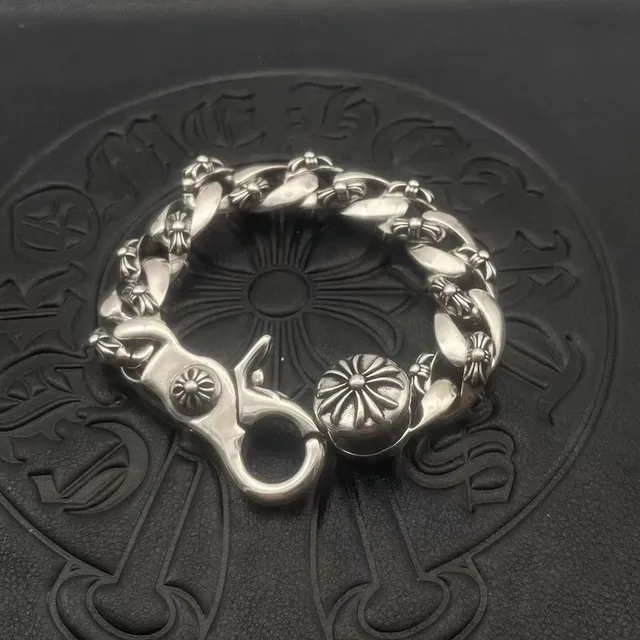Chrome Hearts Pulseiras Corrente Floral Prata 3