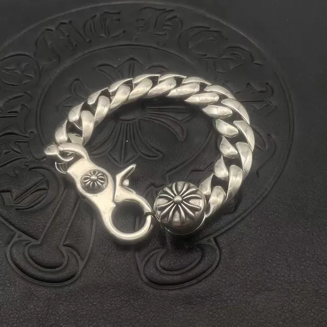 Chrome Hearts Pulseiras Corrente Floral Prata 4