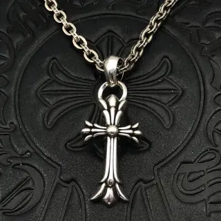 Chrome Hearts Gothic Cross Silver-Tone Necklace