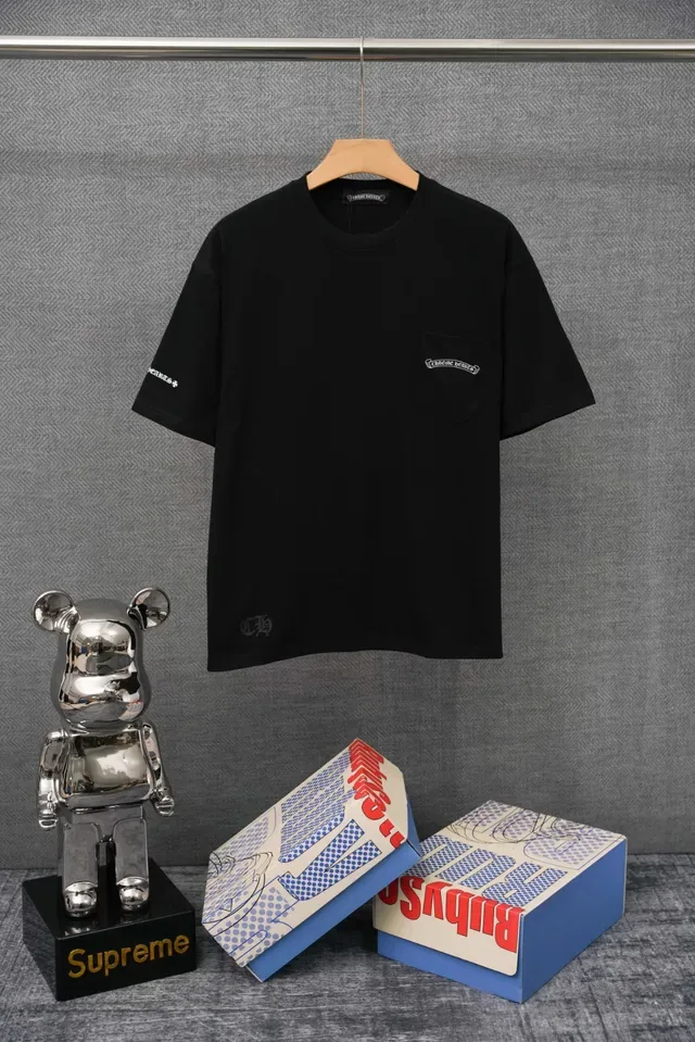 Chrome Hearts Pocket T-Shirt White Black Crewneck Front Top 3