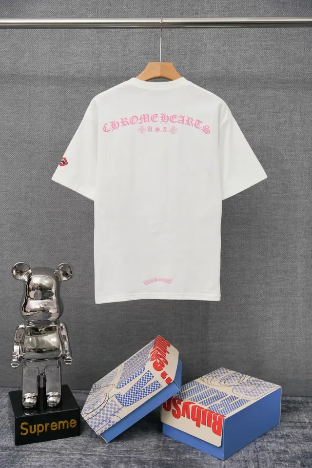 Chrome Hearts Pocket Tee White Red Crewneck T-Shirt 4
