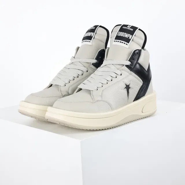 Converse Beige Negro Zapatillas Lifestyle de Cuero Superior de Alto Tobillo 2