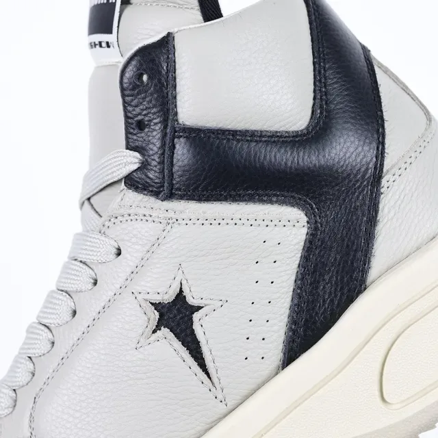 Converse Beige Negro Zapatillas Lifestyle de Cuero Superior de Alto Tobillo 6