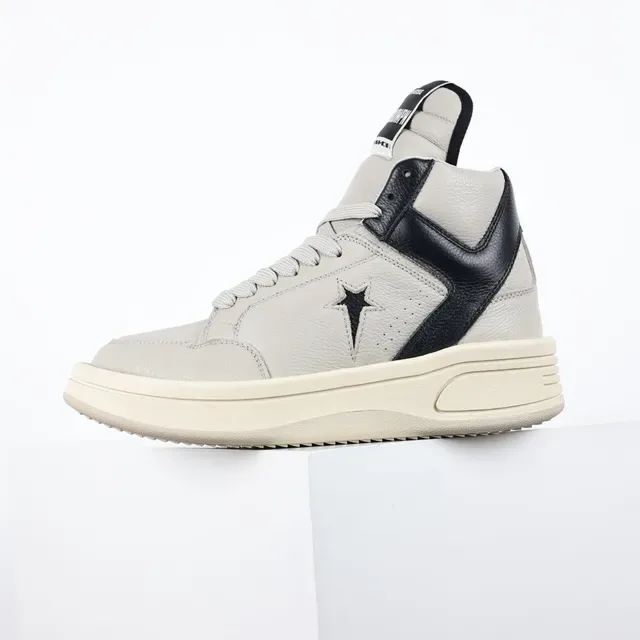 Converse Beige Negro Zapatillas Lifestyle de Cuero Superior de Alto Tobillo 9