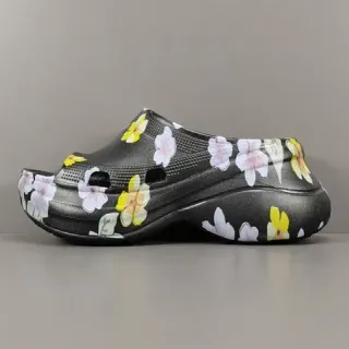 Crocs Echo Clog Floral Print Black Platform Clogs