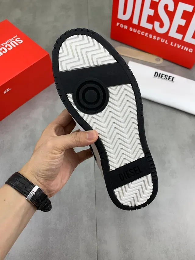 Diesel Lifestyle Sneaker White and Black Perforated Mesh Sneaker 2