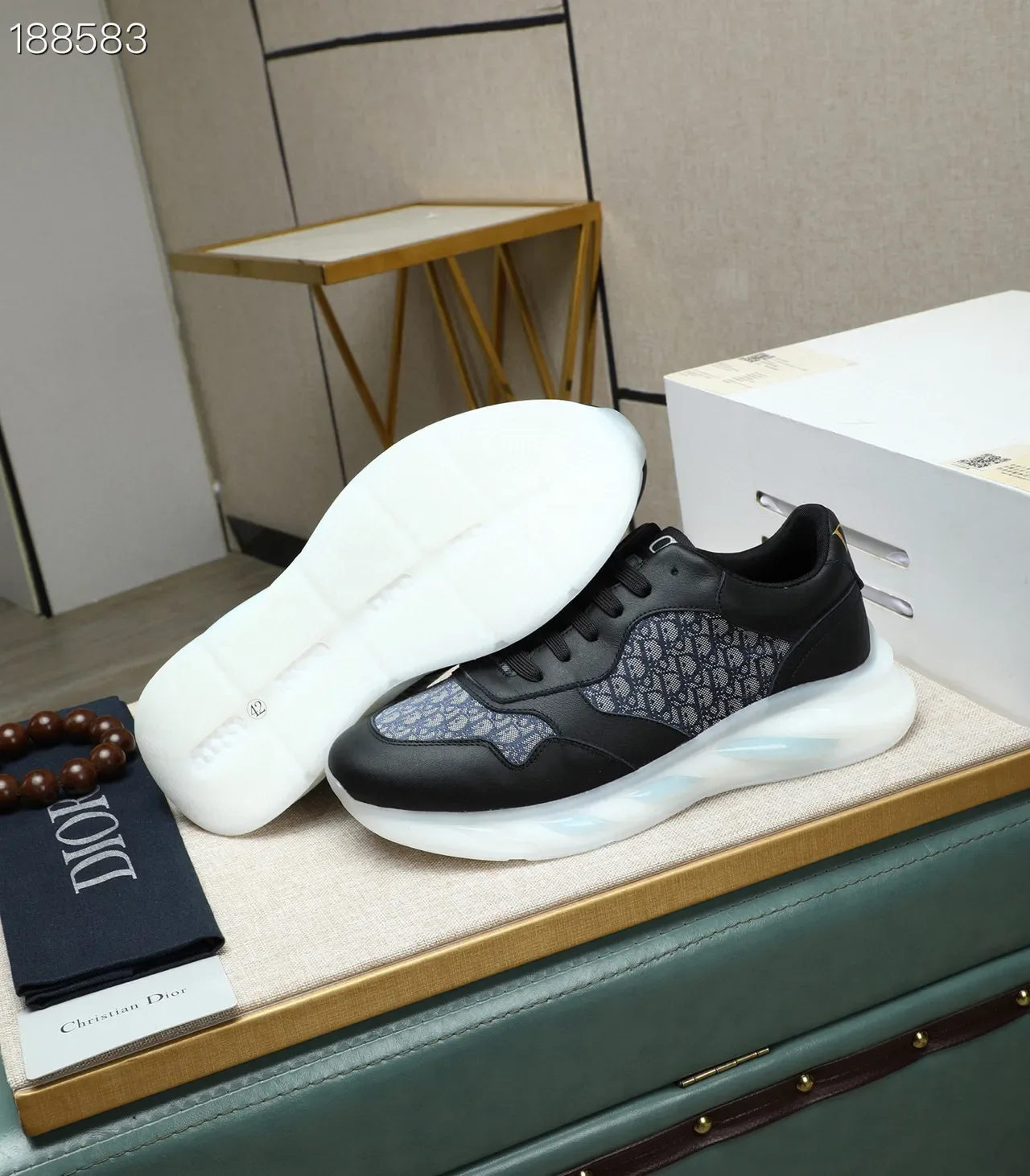 Dior B23 Black and Navy Monogram Mesh Lifestyle Sneakers 3