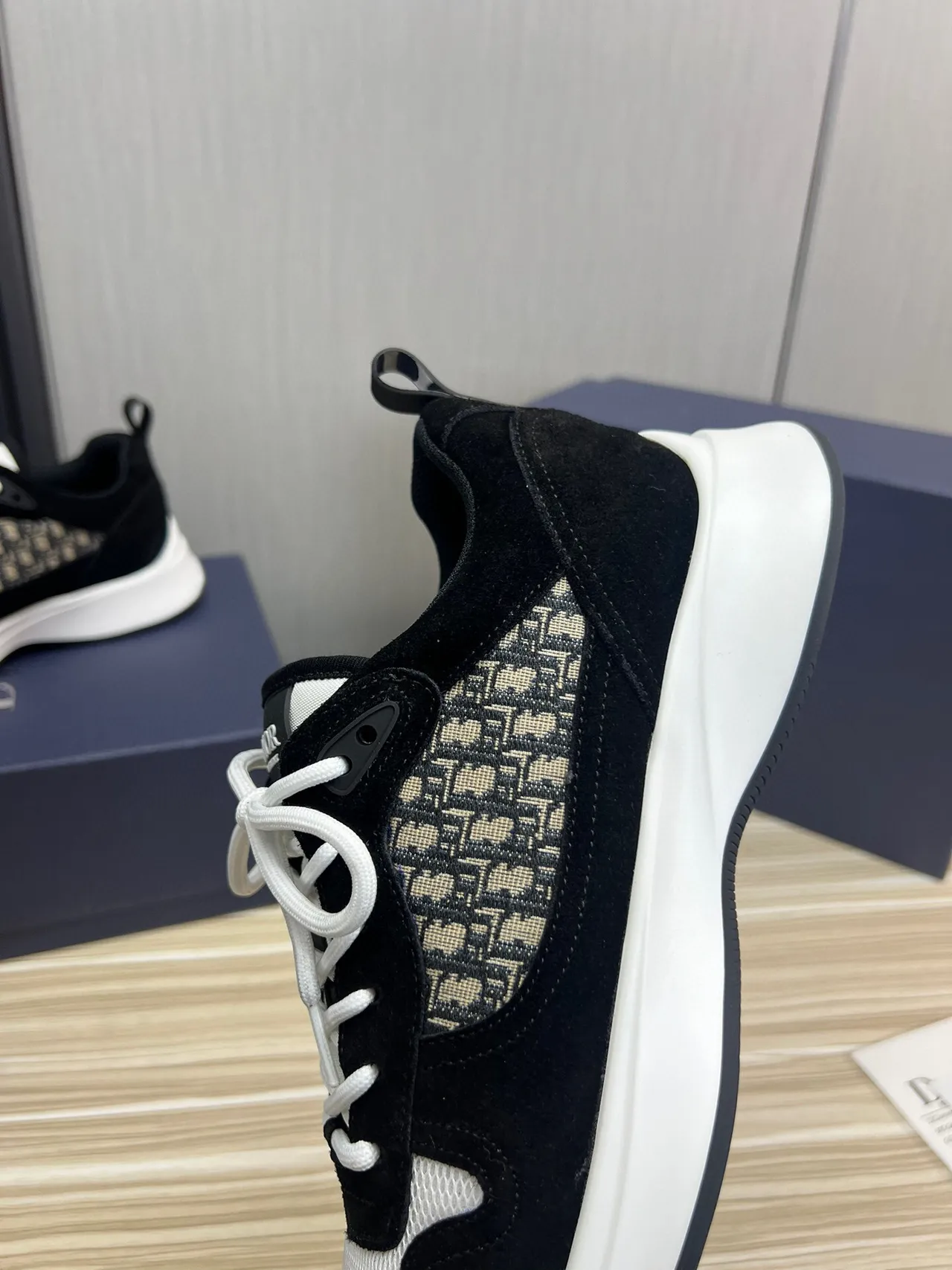 Dior B23 Black and White Monogram Chunky Sneakers 8