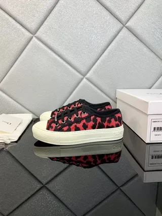 Dior B23 Leopard-Print Black and Red Lifestyle Sneakers 2