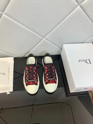 Dior B23 Leopard-Print Black and Red Lifestyle Sneakers 7