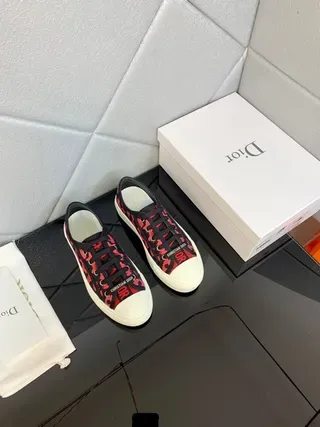 Dior B23 Leopard-Print Black and Red Lifestyle Sneakers 8