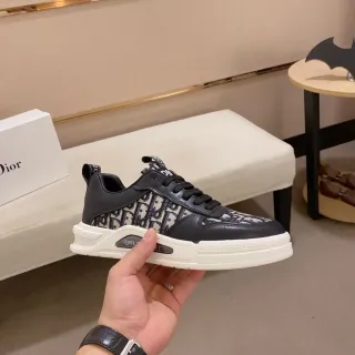 Dior B23 Monogram Black and Beige Lifestyle Sneakers