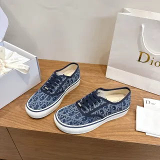 Dior B23 Monogram Canvas Navy White Lifestyle Sneakers