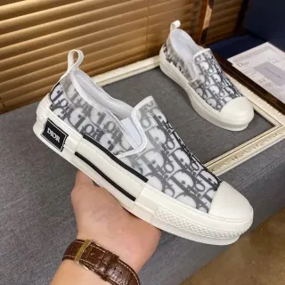 Dior B23 Monogram Transparent Mesh Slip-On Lifestyle Sneakers