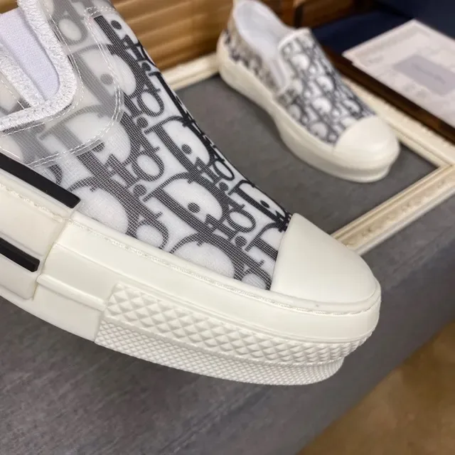 Dior B23 Monogram Transparent Mesh Slip-On Lifestyle Sneakers 4