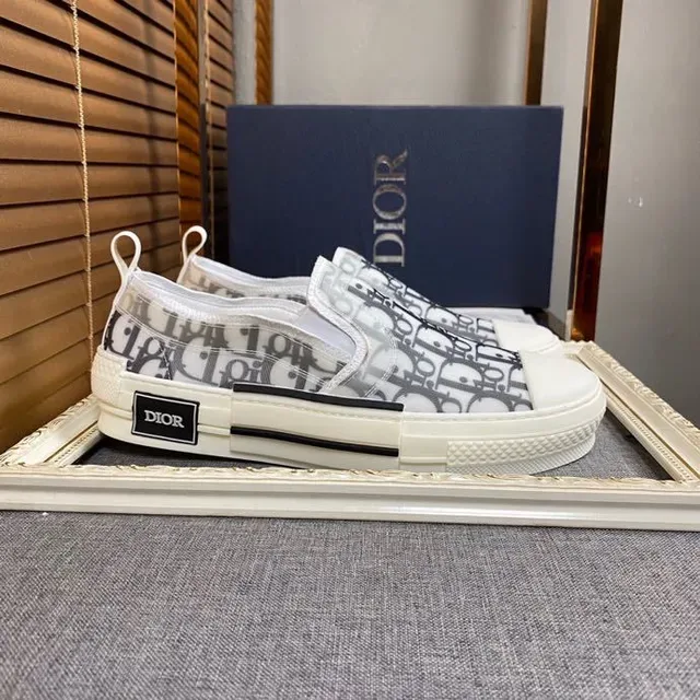 Dior B23 Monogram Transparent Mesh Slip-On Lifestyle Sneakers 5