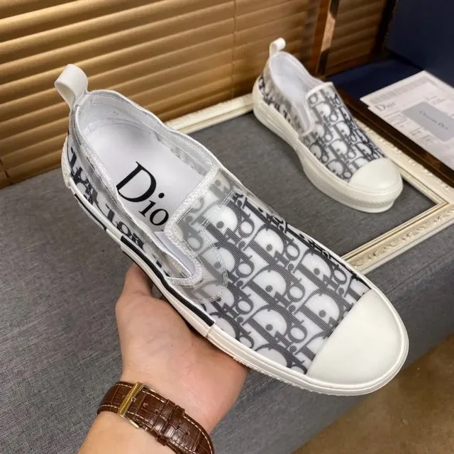Dior B23 Monogram Transparent Mesh Slip-On Lifestyle Sneakers 8